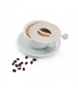 Genware Stainless Steel Coffee Stencil Bean Design