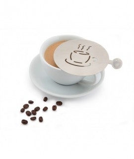 Genware Stainless Steel Coffee Stencil Cup Design