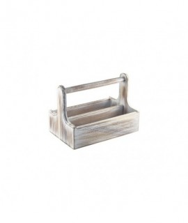 White Wooden Table Caddy