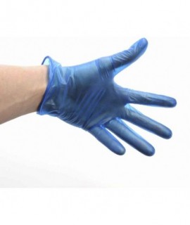 Blue Lightly Powdered Vinyl Gloves Med (100)