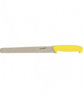 Genware 12'' Slicing Knife Yellow (Serrated)
