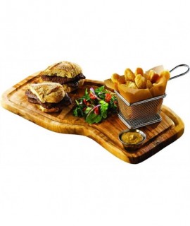 Olive Wood Serving Board W/ Groove 40X21cm+/-
