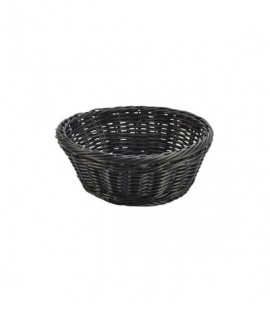 Black Round Polywicker Basket 21x 8cm
