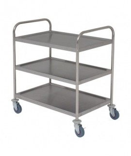 Stainless Steel Trolley 85.5L X 53.5W X 93.3H 3 Shelves