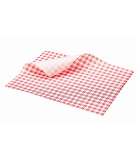 GREASEPROOF SHEET 250 X 200MM GINGHAM RED (PACK-1000)