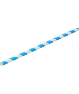 Paper Blue Stripe Straw