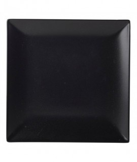 Luna Square Coupe Plate 18cm Black Stoneware