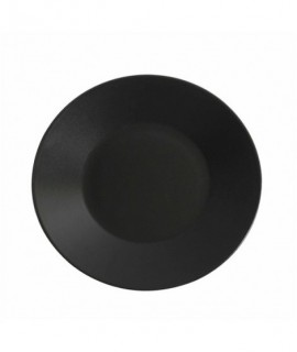 Luna Wide Rim Plate 25cm Black Stoneware